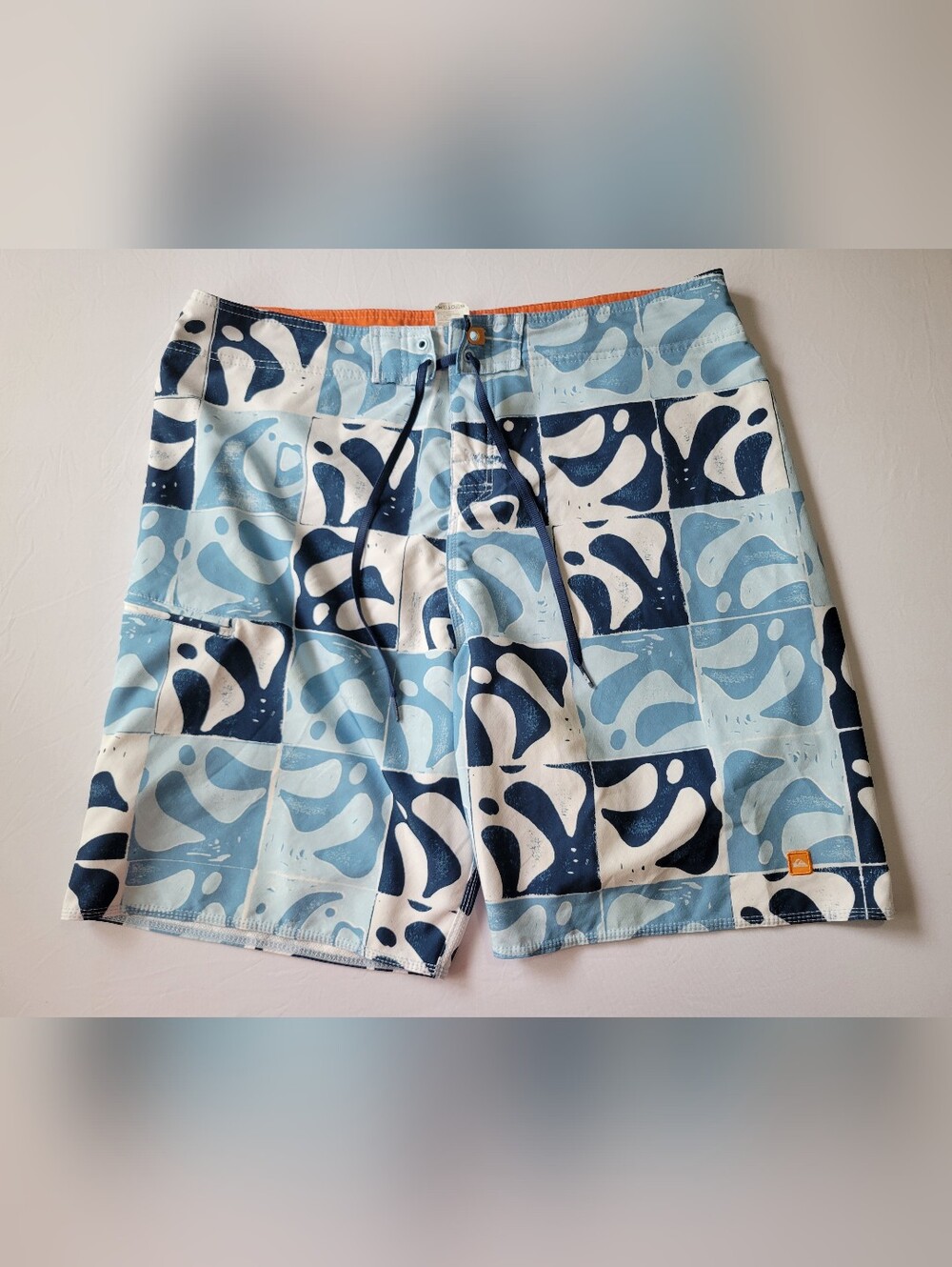 Quiksilver Blue & White Waves Swim Shorts/Trunks